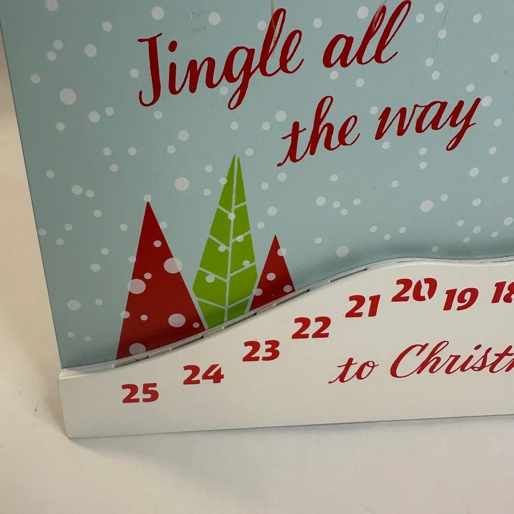 Hallmark Peanuts Sledding Snoopy Countdown to Christmas Advent Calendar Wood